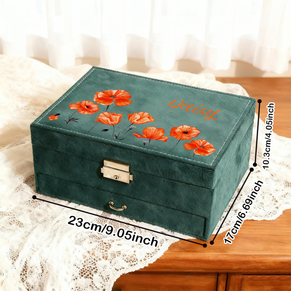 Custom Velvet Jewelry Organizer Box, Multi-Layer Storage Case